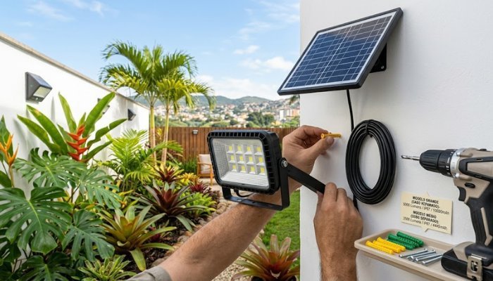 Como Iluminar o Quintal Gastando Zero com Refletor Solar de Led